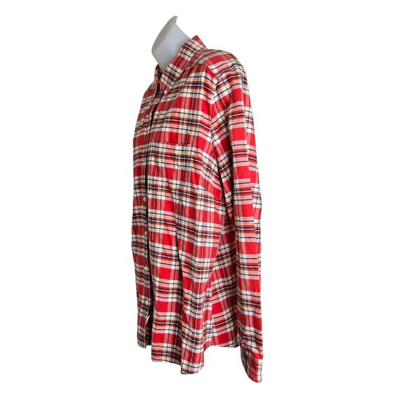 Eddie Bauer Womens Plaid Shirt 2XL Button Down Red Blue‎ Pockets 100% Cotton - Picture 5 of 10
